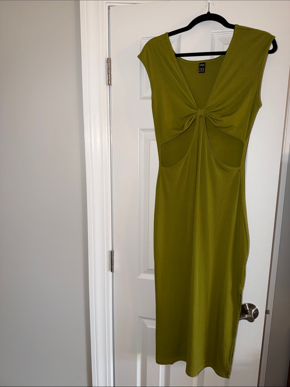 SHEIN Olive Twist-Front Maxi Dress